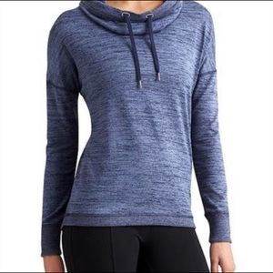 Athleta Navy Heather Blissful Cowl Hoodie Sweatshirt(Sz Small)